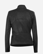 Jennifer Ladies Leather Black Cropped Jacket